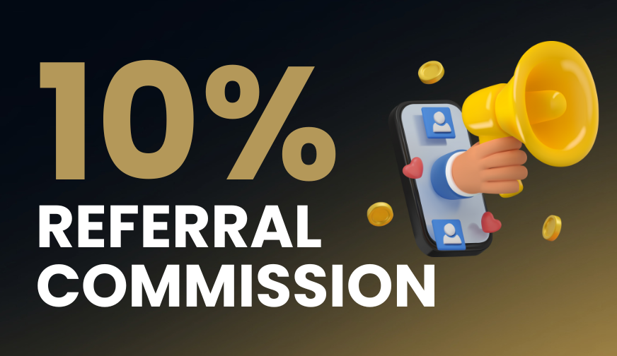 Majestic Gamings referral program, earn 10% commission